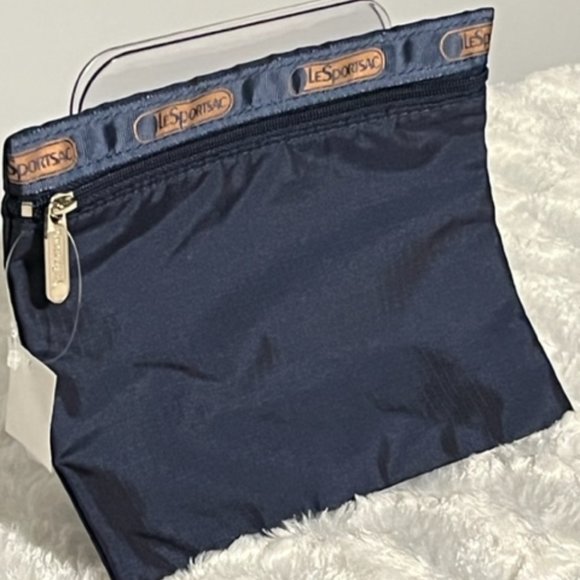 Le SPORTSAC Navy Blue Cosmetic Or General Purpose Pouch NWOT - Picture 2 of 6